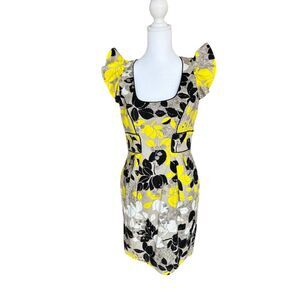 Jessica Simpson Women's Floral Ruffle Dress Size 2 Party Cocktail